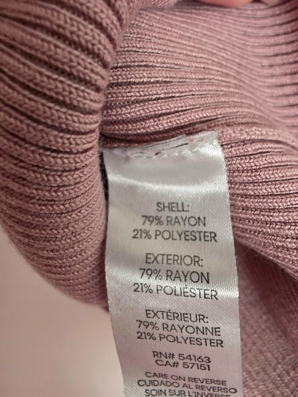 Calvin Klein Jeans Pink Ribbed Turtleneck Crop Sweater Size S - Picture 3 of 5